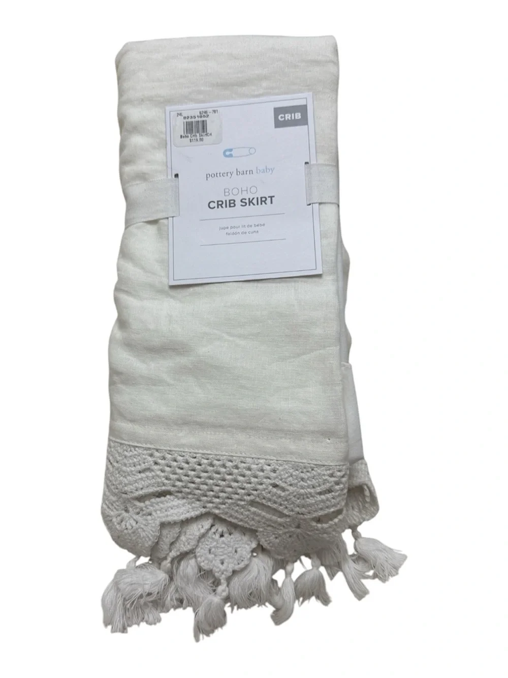 Pottery Barn Baby Boho Crib Skirt in Cream